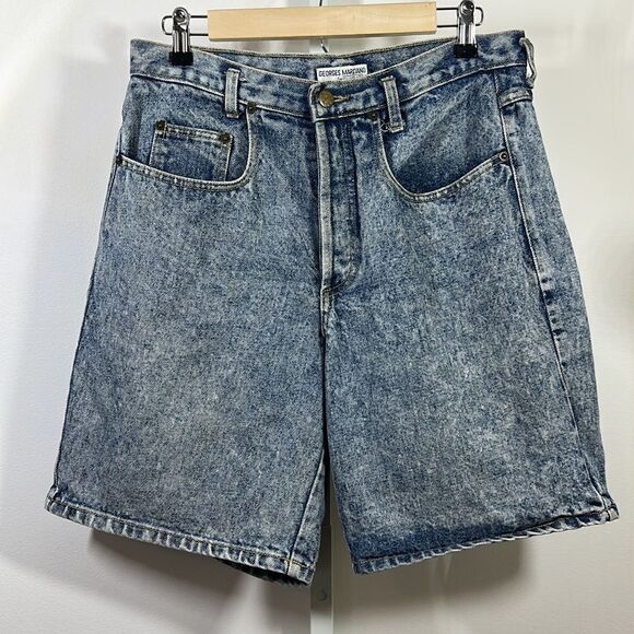 VINTAGE GEORGES MARCIANO/GUESS High Waist Denim Mom Jean Shorts Blue Size 2 - Picture 8 of 13